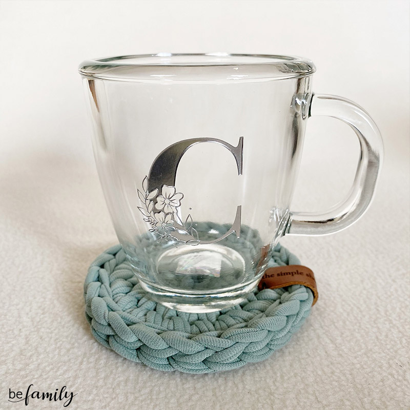Taza para té con plato de vidrio personalizados y originales