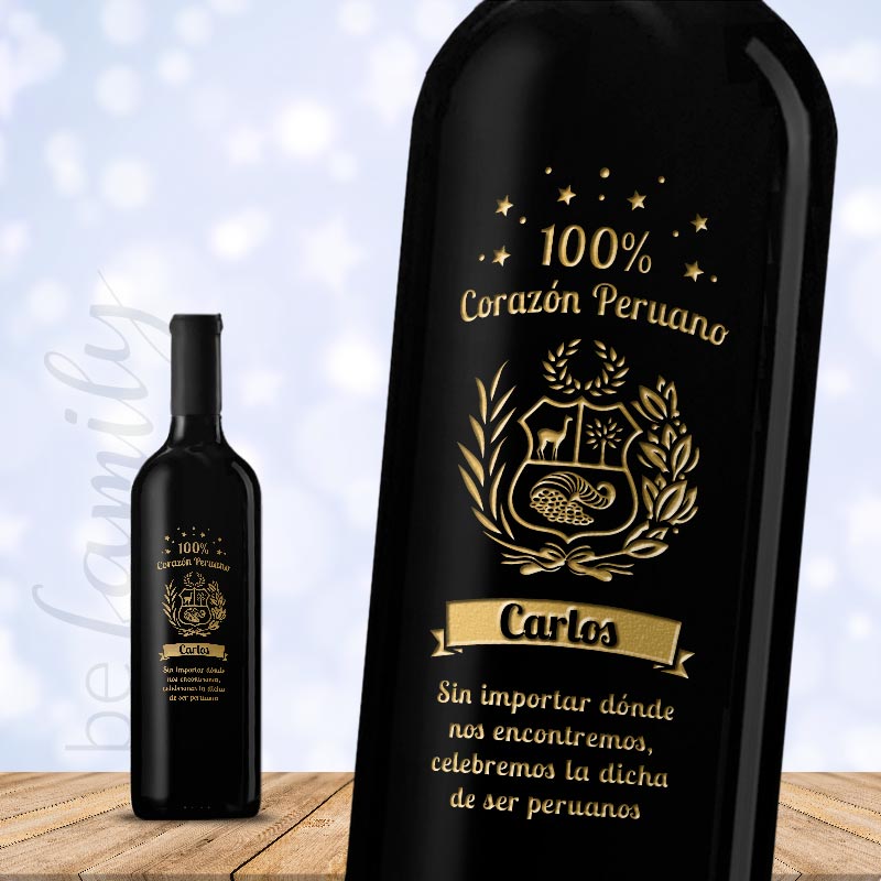 Botella de vino CORAZÓN - Personaliza tu vino